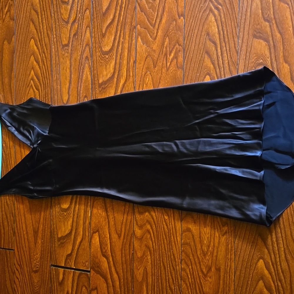 French Connection Satin Black High Low Dress